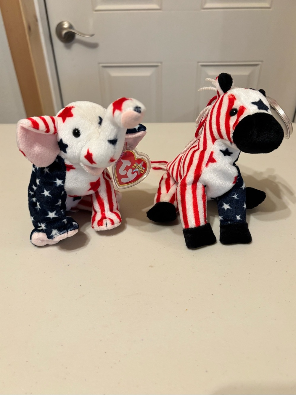 TY Beanie Babies Political Righty & Lefty 2000 Duo